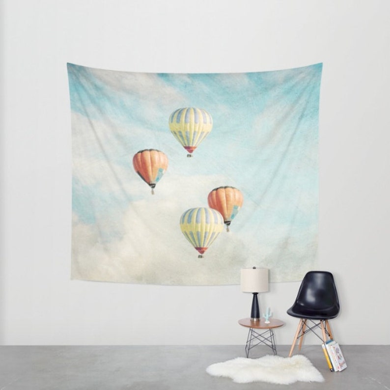 from artist, wall tapestry, wall hanging, large size wall art, oversized tapestry, oversized hanging, unique, original, Hot air balloons image 2