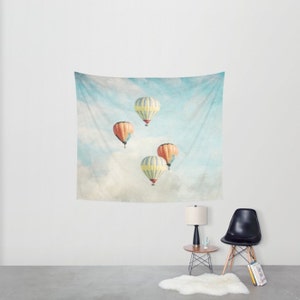 from artist, wall tapestry, wall hanging, large size wall art, oversized tapestry, oversized hanging, unique, original, Hot air balloons image 3
