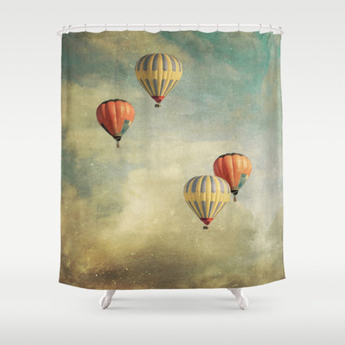 Balloons Shower Curtain Bathroom Home Decor Hot Air Balloons Etsy
