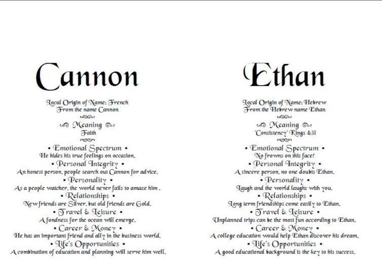 Two Names Together With Meaning order by Email as PDF Etsy