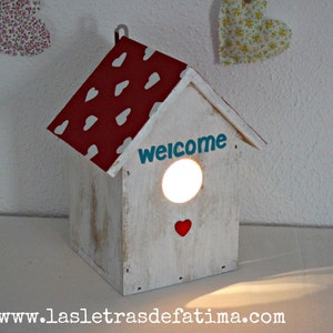 Luz para bebé. Casita de Pajaro con luz. Lamparita quita miedo.