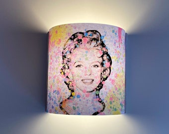 Wall Lamp. Ready to hang. Made with great wood (oak) ecological paint and great design. Beautiful Marilyn Monroe.