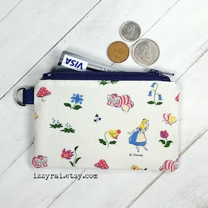 Porte-monnaie - ALICE au pays des merveilles - Disney - porte-monnaie - porte-cartes - cadeau - joli porte-monnaie - porte-cartes - sac à fermeture éclair