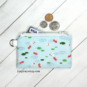 GOLDFISH Coin Purse - Cute Change Purse - Portefeuille de cartes - Minimaliste - Étui à cartes - Pochette de sac à glissière - Koi Fish - Pochette Pirvacy - Cadeau