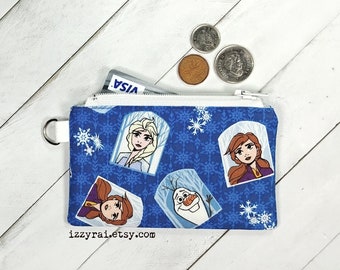 Coin Purse - FROZEN - Disney Princess - Kids Gift - Zipper Coin Pouch - Kids Wallet - Change Wallet - Zipper Bag - Card Wallet - Elsa / Anna