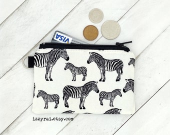 ZEBRA - Coin Purse - Gift - Change Wallet - Travel Pouch - Zipper Bag - Card Wallet - Zebras - Kids Wallet - Minimalist Wallet