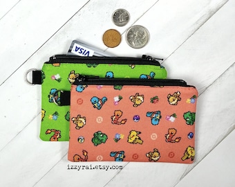 Coin Purse - POKEMON - First Generation - Gift - Zipper Coin Pouch - Cute Coin Purse - Change Wallet - Zipper Bag - Pocket Monsters