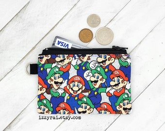 Porte-monnaie - MARIO - Nintendo nostalgique - Pochette à pièces zippée - Cadeau Geeky - Portefeuille de changement - Sac à fermeture éclair - Portefeuille de cartes - Cadeau joueur