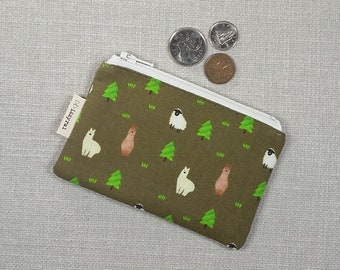 Coin Purse - Alpaca - Llama - Sheep - Change Purse - Card Wallet - Gift - Card Case - Zipper Bag - Little Pouch - Tiny Travel Bag