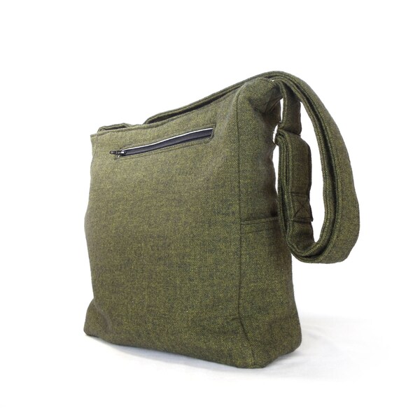 Purse - Messenger Bag - Olive Green - Tote Bag - Simple Purse - Zipper Pockets - Adjustable Strap - Moss Green