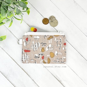 Porte-monnaie - CHAMPIGNONS - Cadeau - Porte-monnaie - Pochette de voyage - Sac à fermeture éclair - Porte-cartes - Nature - Forêt - Champignons