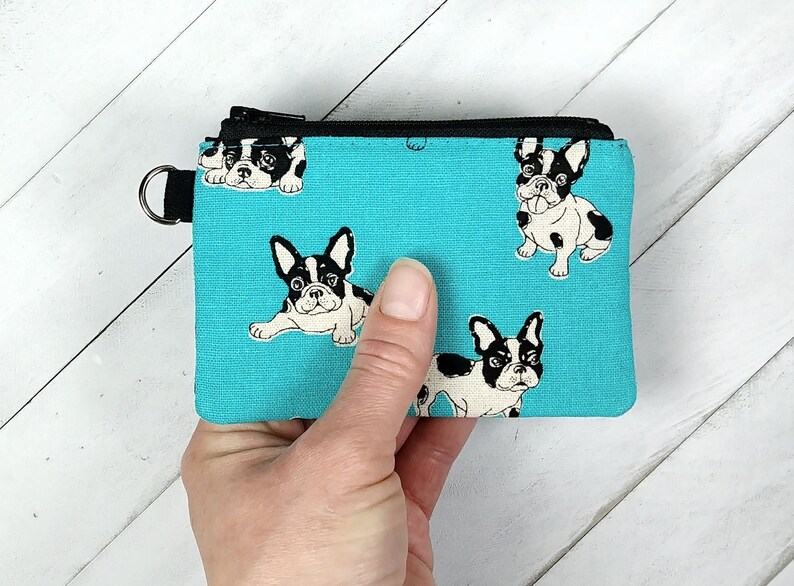 Coin Purse Dogs Gift FRENCH BULLDOG Teal Zipper Pouch Etsy