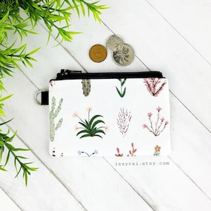 Porte-monnaie - CACTI / BOTANICALS - Pochette zippée - Porte-monnaie mignon - Porte-monnaie - Sac à fermeture éclair - Cactus - Plante succulente - Porte-cartes cadeau
