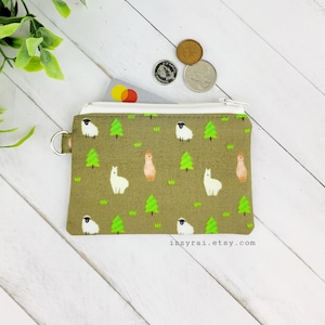 Porte-monnaie - Alpaga - Lama - Mouton - Porte-monnaie - Porte-cartes - Cadeau - Porte-cartes - Sac à fermeture éclair - Petite pochette - Petit sac de voyage