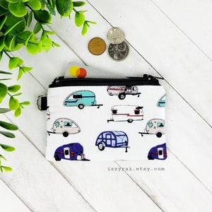 CAMPING-CAR - Porte-monnaie - Cadeau - Extérieur - Camping - Pochette de voyage - Sac à fermeture éclair - Porte-cartes - RV - Caravane vintage - Pochette de confidentialité