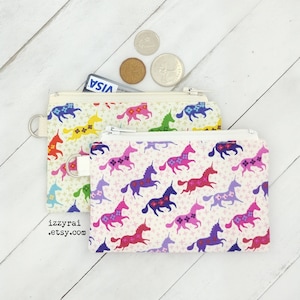 UNICORN Small Print - Coin Purse - Small Zipper Pouch - Gift - Change Wallet - Zipper Bag - Card Wallet - Cute Coin Purse - Kids Wallet