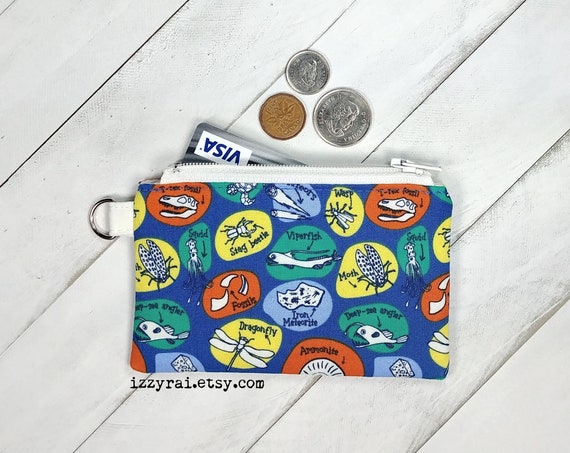 Kids Wallet SCIENCE KID Gift Zipper Coin Pouch Fossil Bugs Space Zipper Bag Travel Pouch Stocking Stuffer Naturalist Kid Etsy Canada