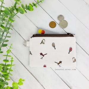 Monedero - AVES - Regalo - Monedero - Bolsa de viaje - Bolso con cremallera - Tarjetero - Naturaleza - Bosque - Pajaritos