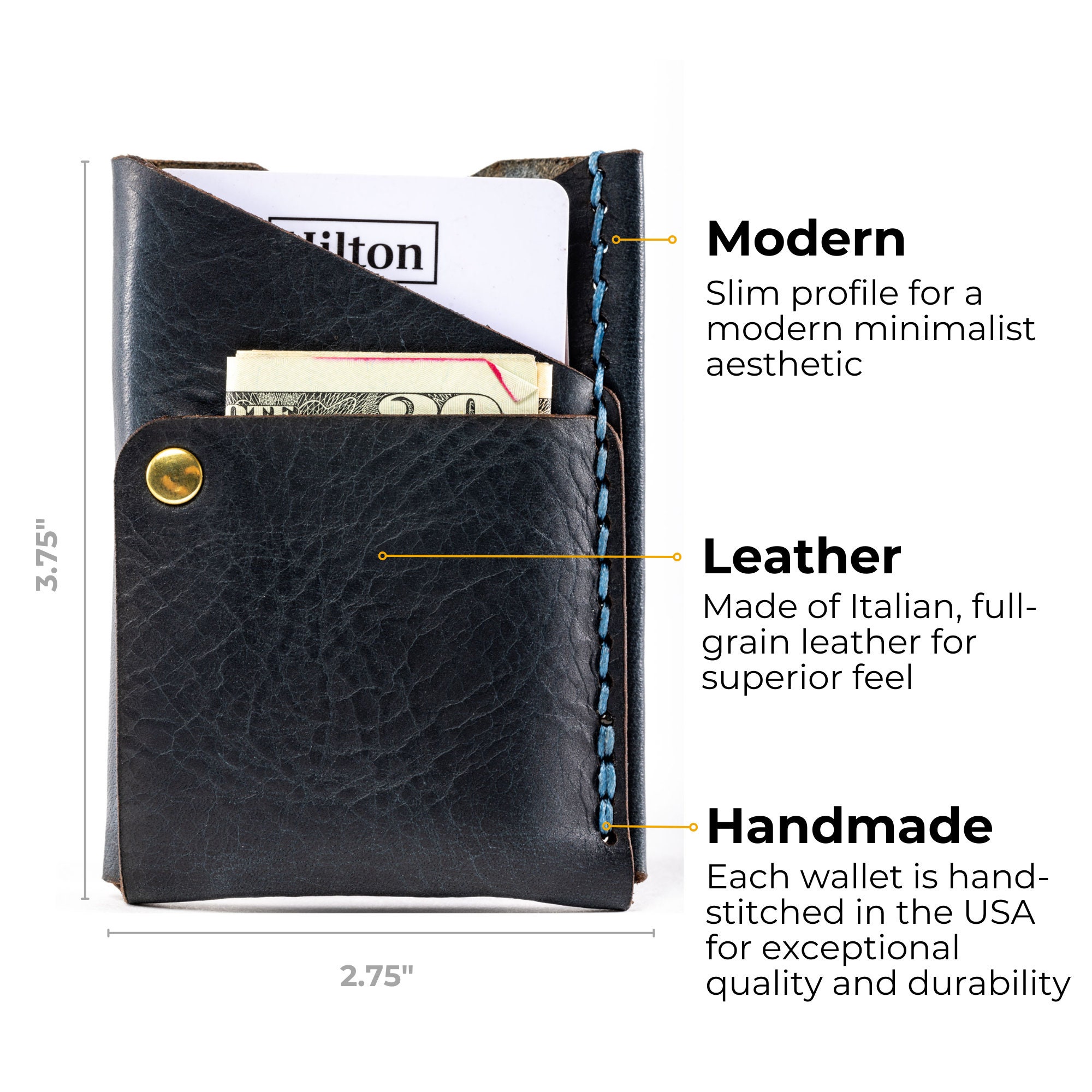 Big Spender Minimalist Leather Wallet, Simple Front Pocket Wallet, Slim ...
