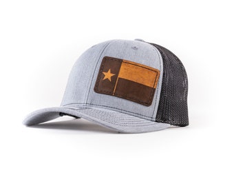 Chapéu da bandeira do Texas com remendo de couro Richardson