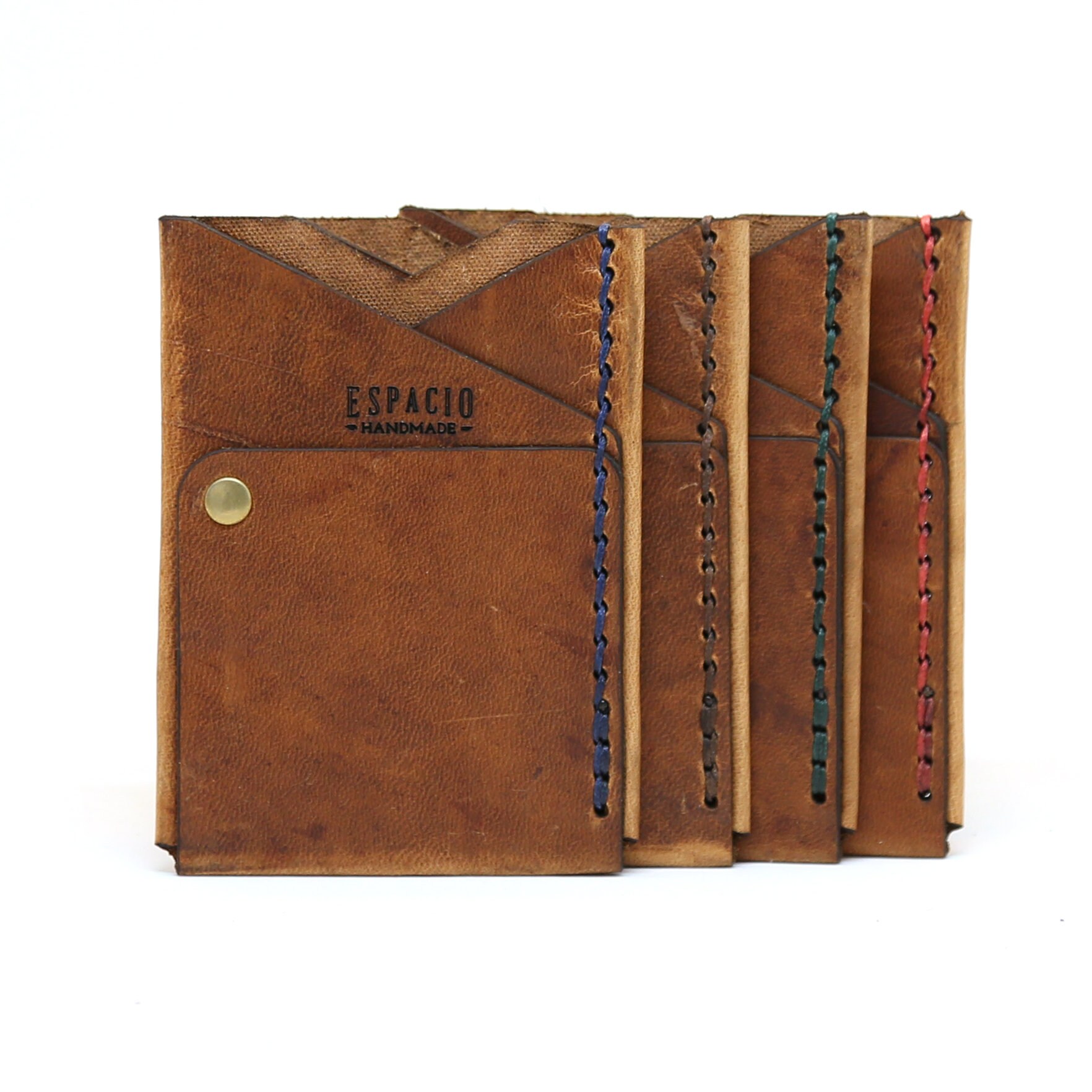 Men's Soft Leather Credit Card wallet 2 Slots Back Pocket Size Handmade brown uk 