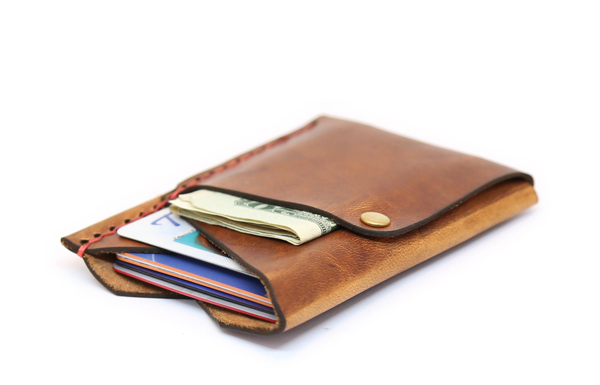 Minimalist Leather Wallet Simple Front Pocket Wallet Slim | Etsy