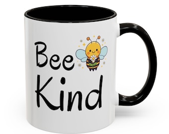 Bee Kind Coffee Mug | Bumblebee Illustration, Ceramic