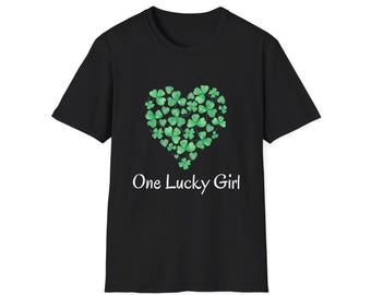Shamrock Heart One Lucky Girl T-Shirt | St. Patrick's Day Shamrock Tee