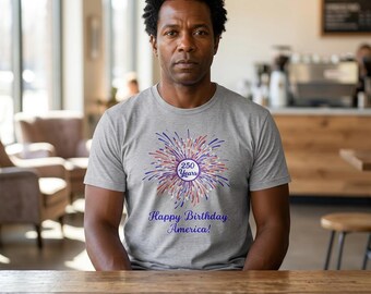 Happy Birthday America fireworks T-Shirt | 250 Years celebration tee