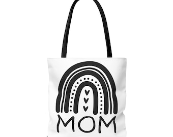 Doodle Rainbow MOM Tote Bag | Mother's Day Gift