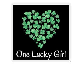 Clover Heart One Lucky Girl Die-Cut Magnet | St. Patrick's Day