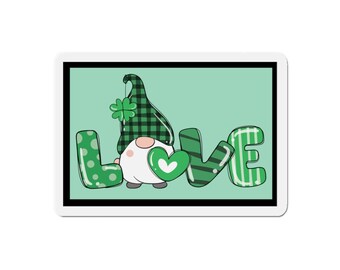 Gnome LOVE St. Patrick's Day Magnet | Die-Cut Refrigerator Magnet