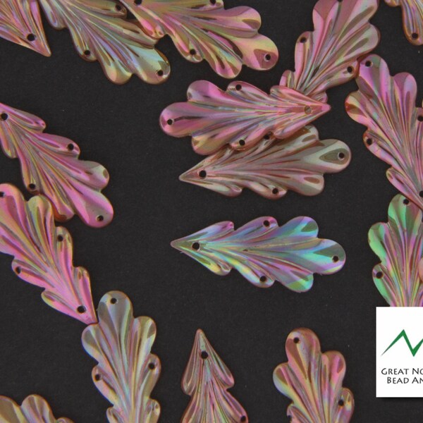 Sequin,Vintage,Loose Sequins,Made In France 1950's 27MM Leaf 20 Pieces #SEQ073667