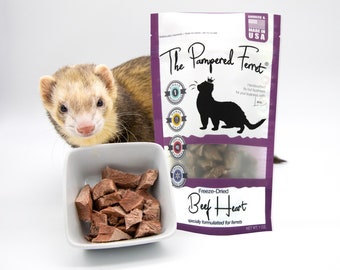 Freeze-Dried Raw Beef Heart Treat for Ferrets, Cats & Dogs