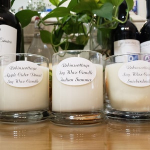 Holiday gift set.  5, 100 % soy wax candles, and 5  glycerin snowflake soaps. You will love the options to choose from.