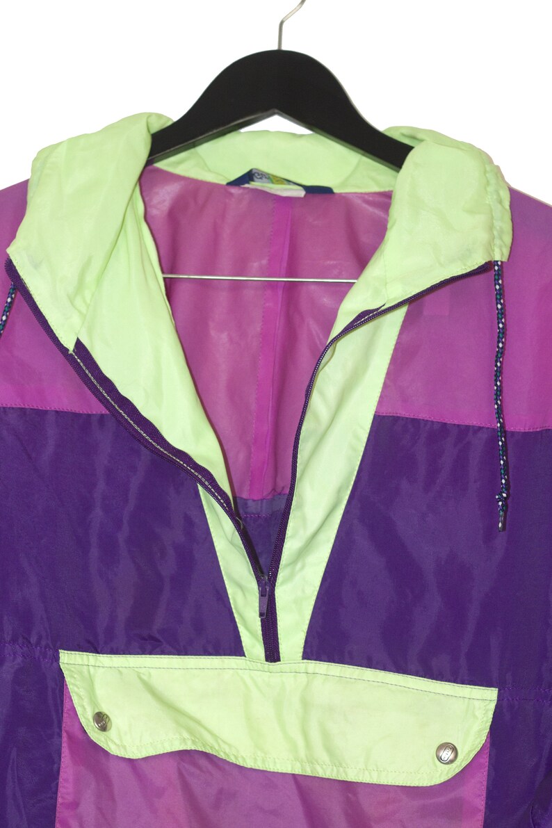 K-WAY 1980 vintage color block raincoat