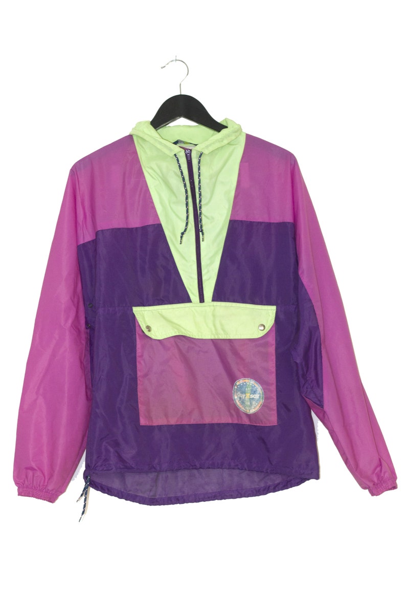 K-WAY 1980 vintage color block raincoat