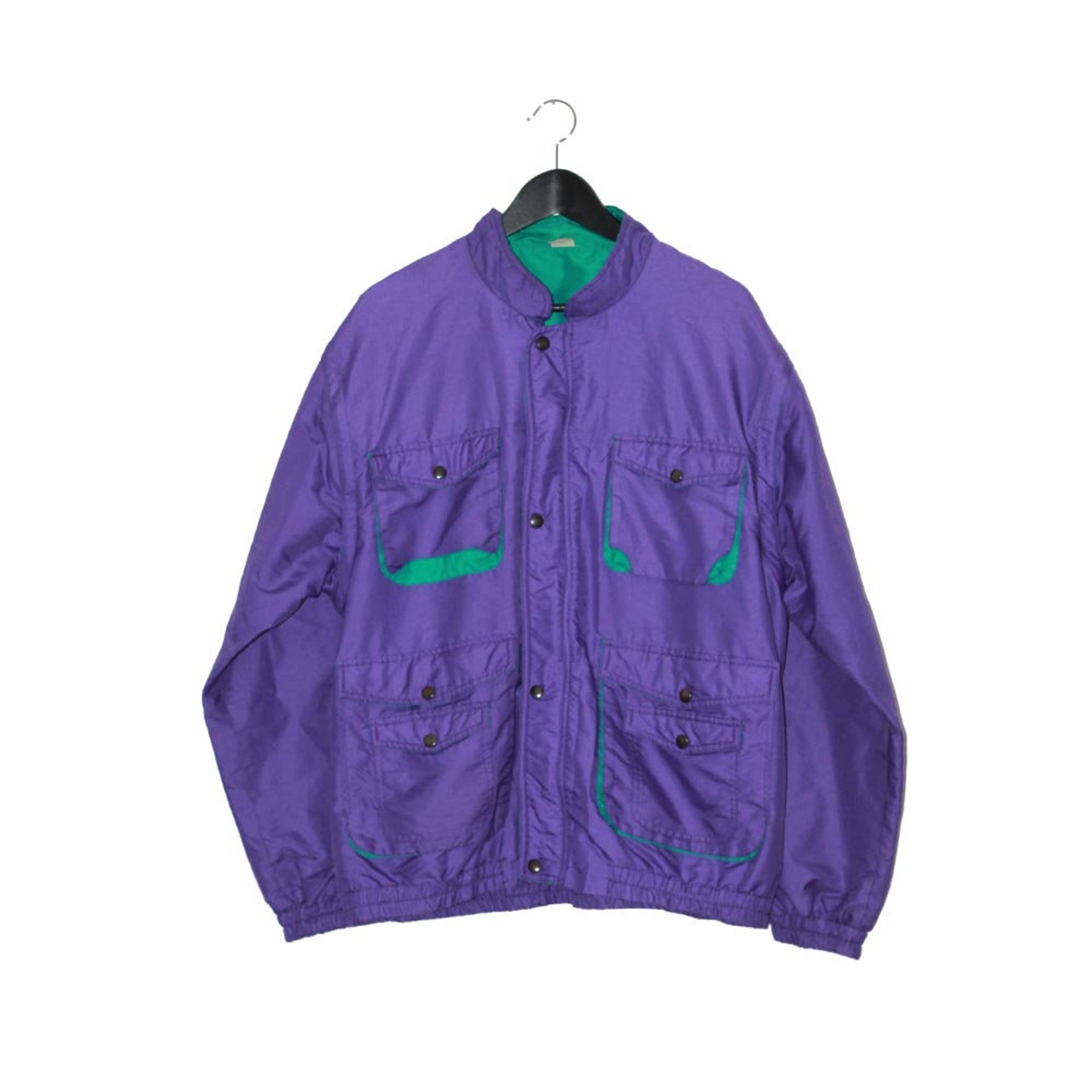 1980s vintage purple jacket unisex reto neon bomber jacket | Etsy