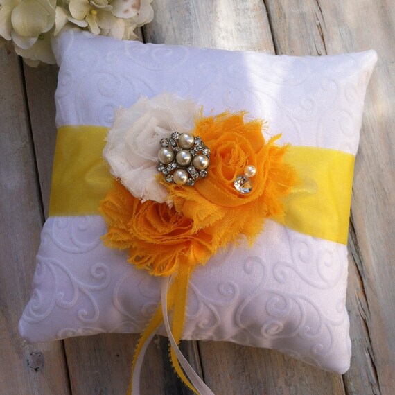 Ring Bearer Pillow Yellow Ring Bearer Pillow Sunflower Ring Etsy
