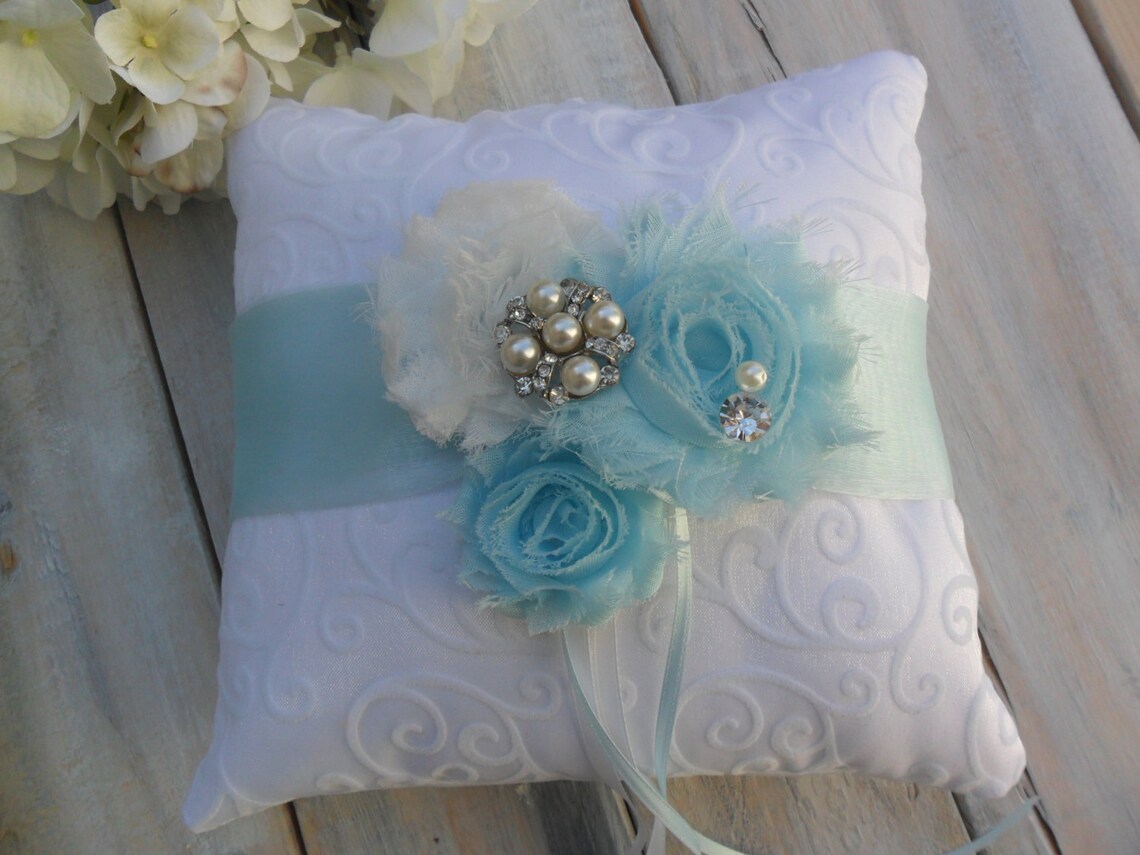 Ring Bearer Pillow Blue Ring Bearer Pillow Something Blue Etsy