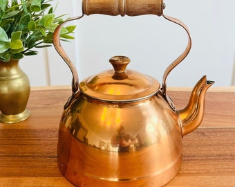 Vintage Copper Kettle | Antique Copper Tea Pot | Copper Home Decor | Tea Kettle Tea Pot