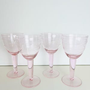 Vintage IKEA Pralin Weingläser | Set aus 4 pinken Ikea Stemware Trinkgläsern 1990er Jahre