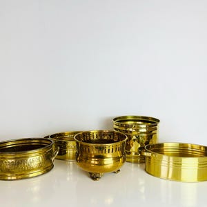 Your Choice of Vintage Brass Planter | Brass Plant Pot Set Sold Individually