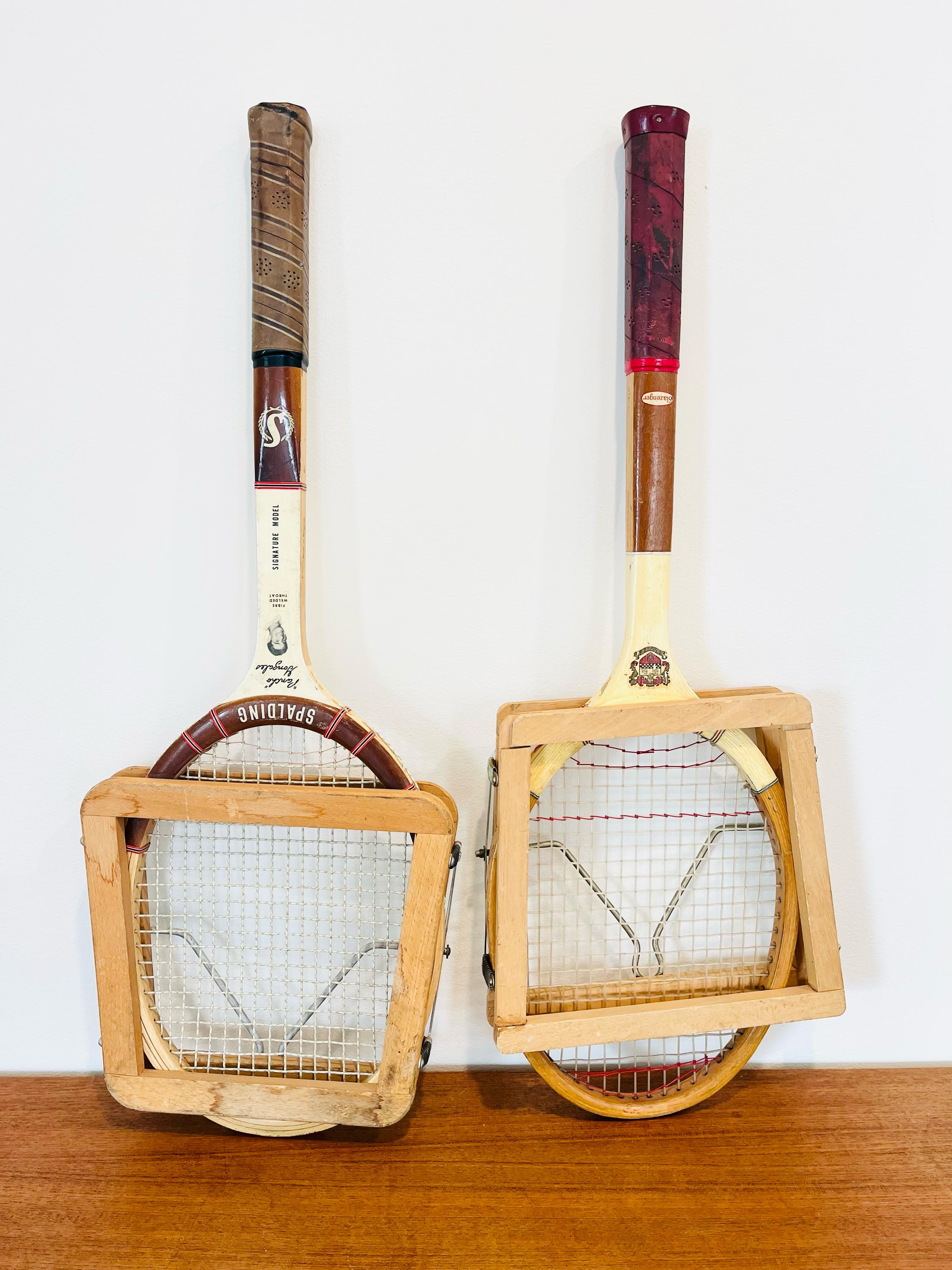 Il Racket Vintage Pair of Tennis Rackets Wood 1960s 1970s Racquets With Press ...