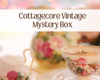 Caja misteriosa vintage cottagecore / Paquete sorpresa de decoración para el hogar con estilo cottage, regalo sostenible