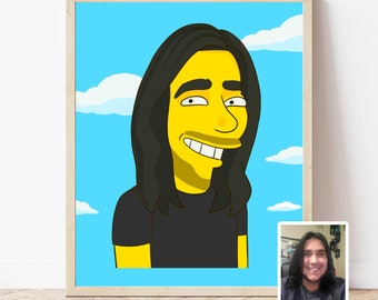 Custom Simpsons portrait | Custom caricature | Character commission inspired by the Simpsons | Personalized gift