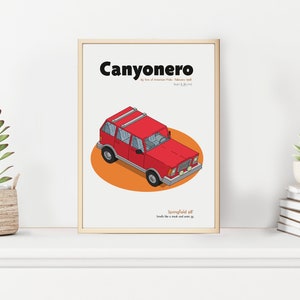 The Simpsons Print | Simpsons Poster | Canyonero Car Digital Print | The Simpsons car | A3/A4