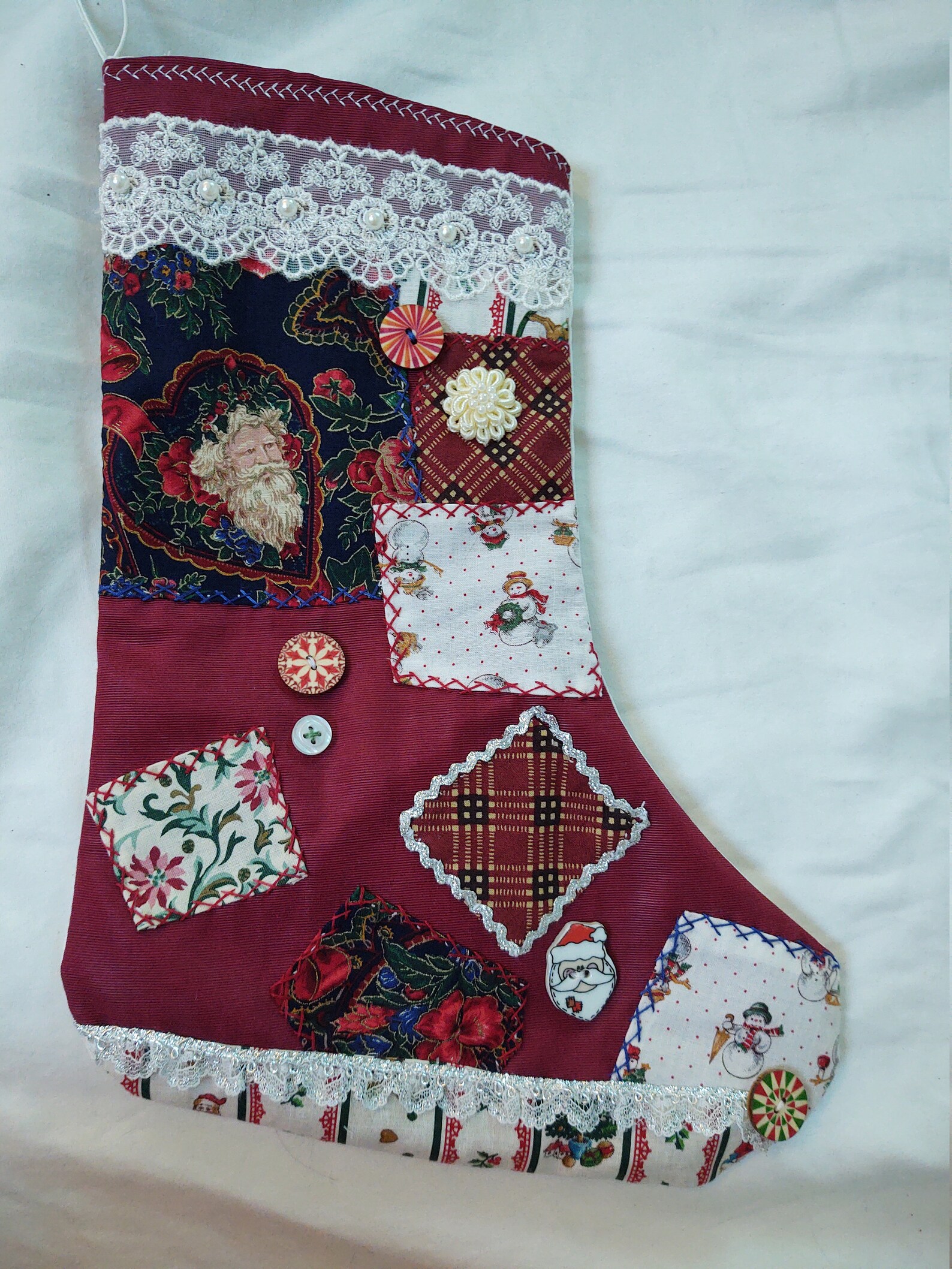 New items Hand sewn crazy quilt Christmas stocking in Etsy