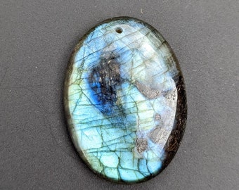 54ct Quality Labradorite Pendant Bead Labradorite Focal Bead 34mm Labradorite Oval Drop Briolette Labradorite Centerpiece LB8P0A0028