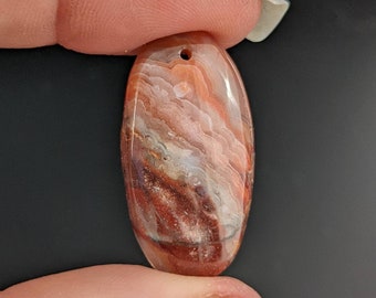 19ct AA Crazy Lace Agate Pendant Bead Crazy Agate Focal Bead Lace Agate Gemstone 15x30mm AGXP0A0010